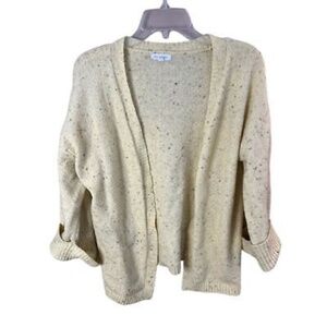 Blu Pepper Women's Yellow Multicolor Knit Cardigan Sweater Size L Casual